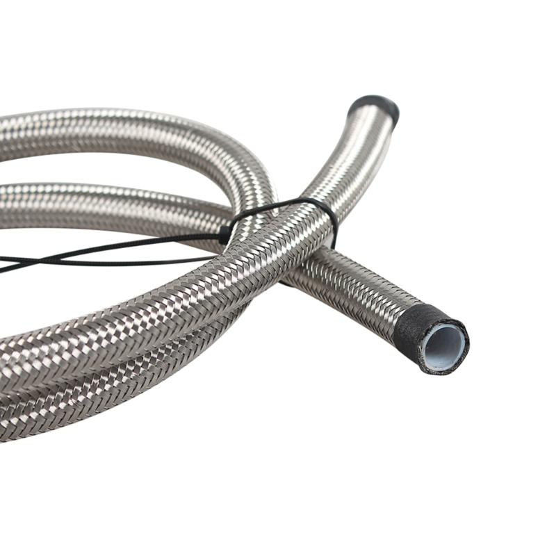 AN4 AN6 AN8 AN10 AN12 Fuel Line Hose,Nylon Braided Fuel Line Hose with Stainless Steel Mesh Reinforce Black