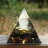Piramida de orgonit realizată manual de 6 cm simbolizează convertizorul de energie al piramidei citrinului norocos pentru a aduna bogăție și prosperitate Decor din rășină