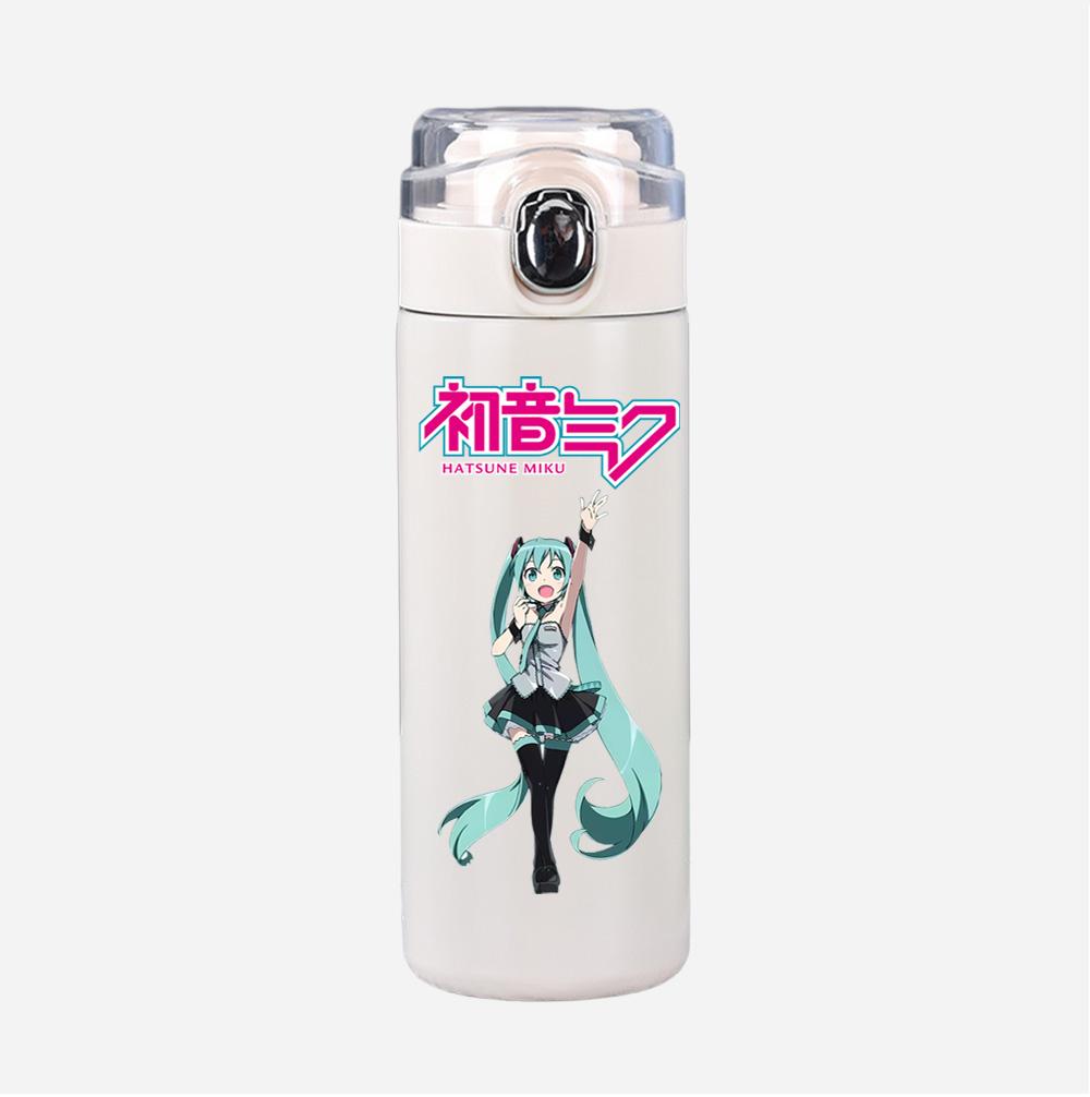 Tazza Termica Stampata Anime Hatsune Miku Portatile Acciaio Inossidabile 400ml Borraccia Anti-perdita Tazza da Campeggio Regalo