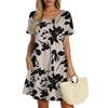 Women's Casual Fashion Round Neck Neck Short Sleeve Vintage Cake Dress