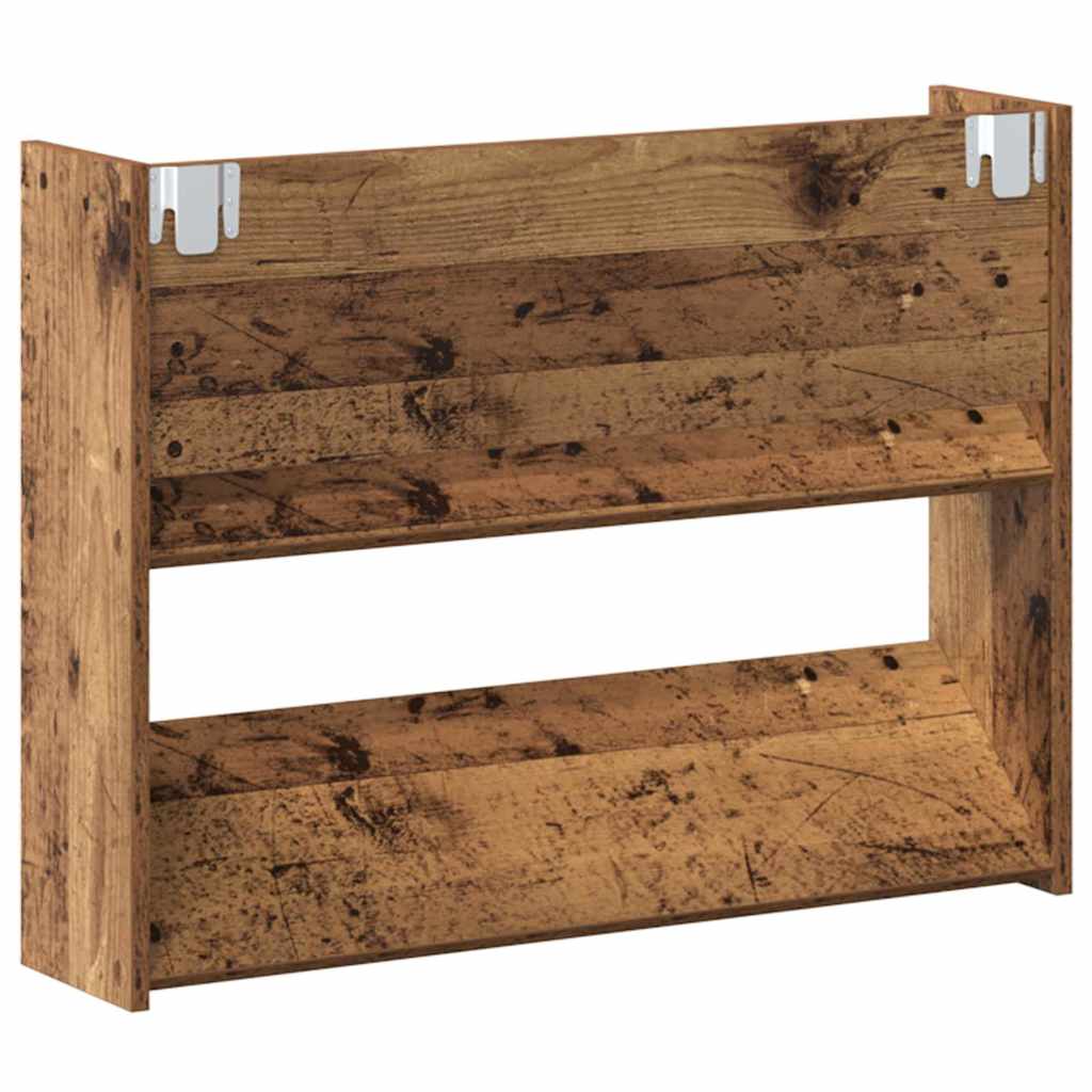 Shoe Cabinet 2 pcs Reclaimed Wood Look 80 x 18 x 60 cm Engineered Wood