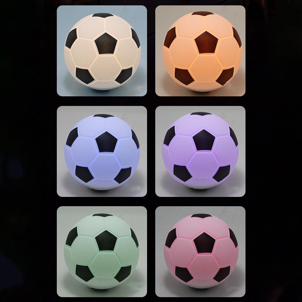 Soccer Ball Night Light Soft Silicone Tap Control 7 Color Changing LED Lamp with Timer for Kids Bedroom Decor