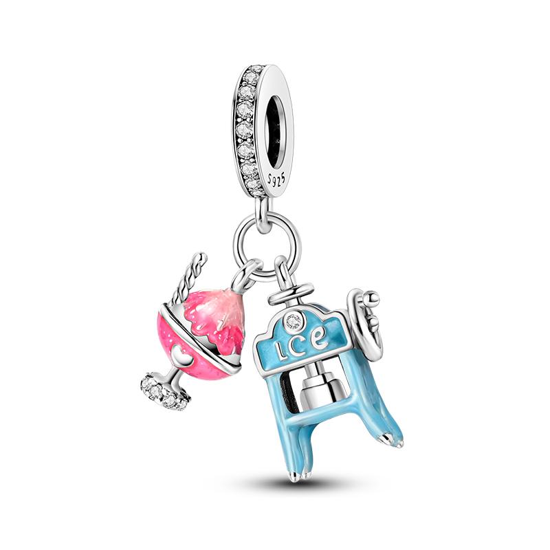 Spring 925 Silver Flowers Shining Tulip Butterfly Gem Charms Beads Fit 3mm 925 Exquisite Bracelets Fine DIY Warm Jewelry Gift