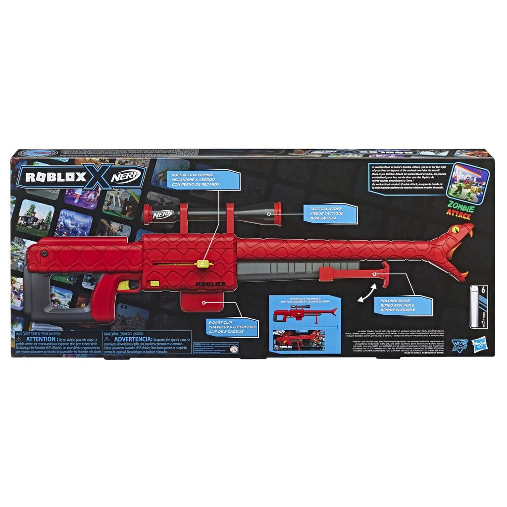 Hasbro Nerf Roblox ZOMBIE ATTACK VIPER STRIKE Dart Includes Exclusive Virtual Item Dart 6 and Ages 8 and Up Authentic Shooting A Popular Gift for