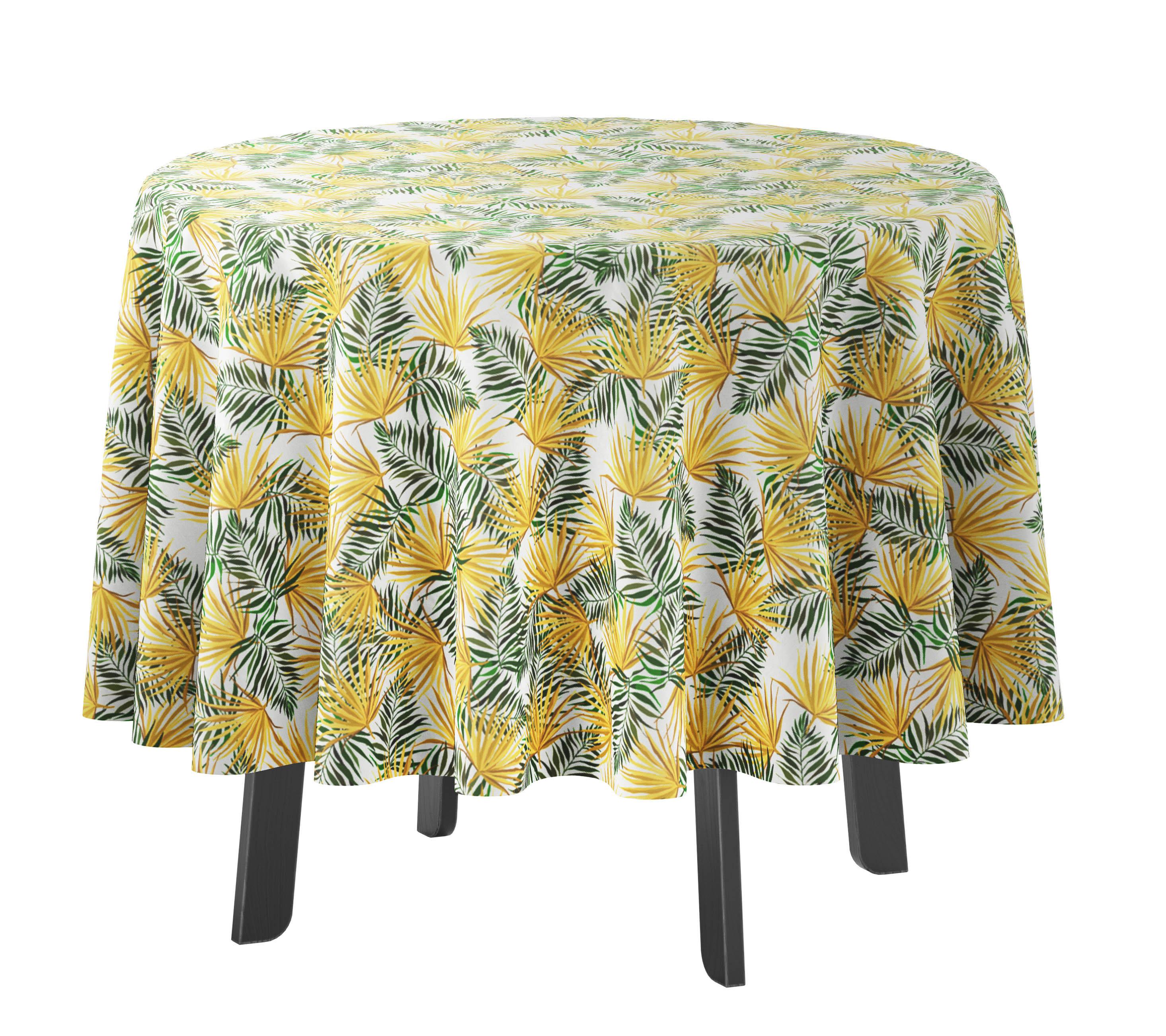 

Vargottam Indoor Outdoor Round Tablecloth 58 Inch Round Tablecloth Waterproof Patio Table Cloths- Spring Summer Table Covers for 58x58 Inches жовтий