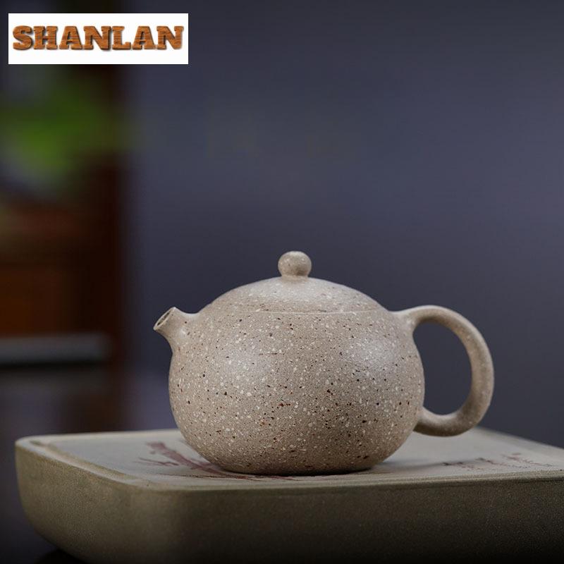 180ml Elegant Yixing Purple Clay Teapots Handmade Xishi Pot Raw Ore 8 Mesh Coarse Sand Mud Kettle With Filter Zisha Tea Set Gift