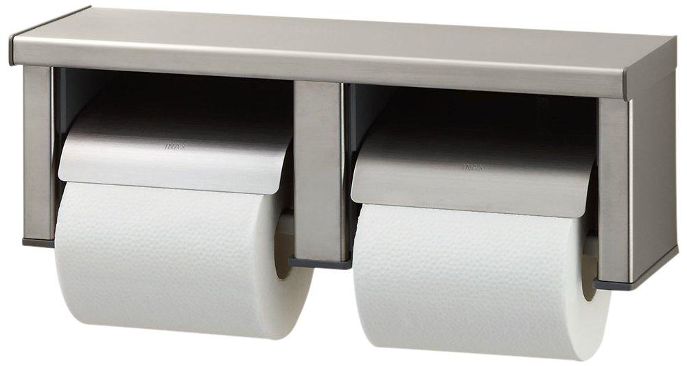 LIXIL INAX CF-63HS One-Touch Double Towel Holder with Shelf, Stainless Steel (Hairline)