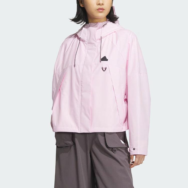 adidas City Escape Lightweight Woven Windbreaker Jacket Women Pink JE8590