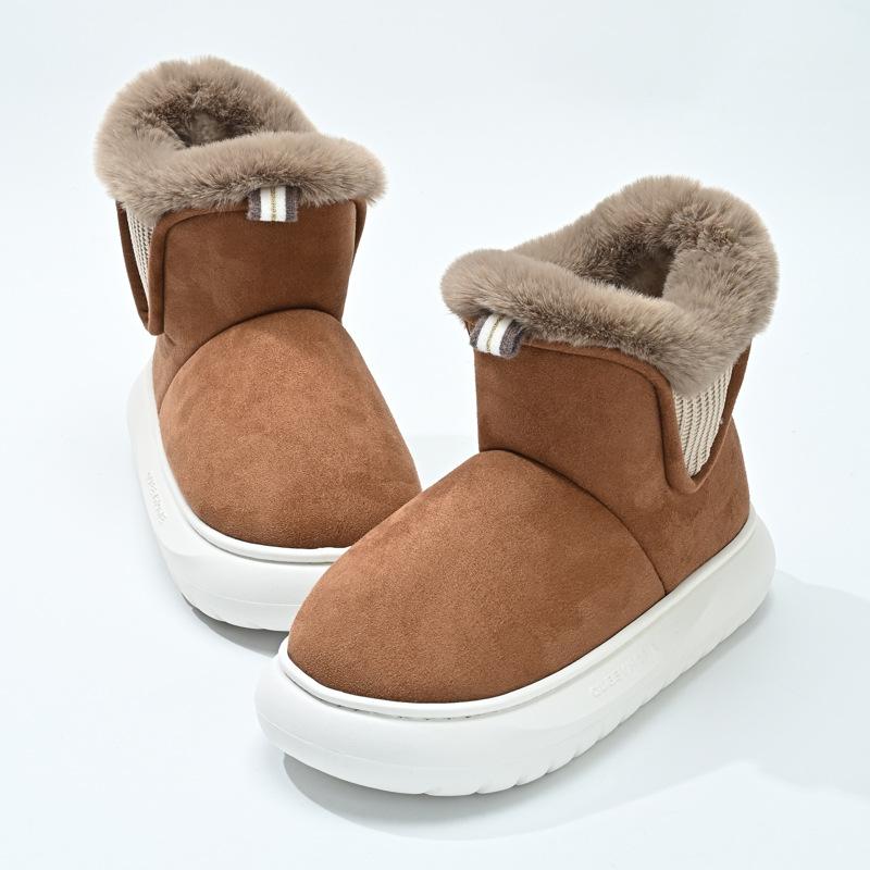 

Fashion Wrap Heels Thick Insulation Shoes Mens Shoes Waterproof Suede 2025 Winter Womens Snow Boot Plush Thick Soles Plush Cotton Shoes 36-37
