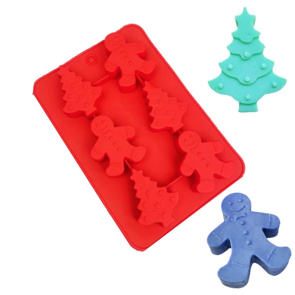 Christmas Silicone Baking Molds  Chocolate Candy Molds Set For Cake Toppers, Ice Cubes, Jello, DIY Cake Candles