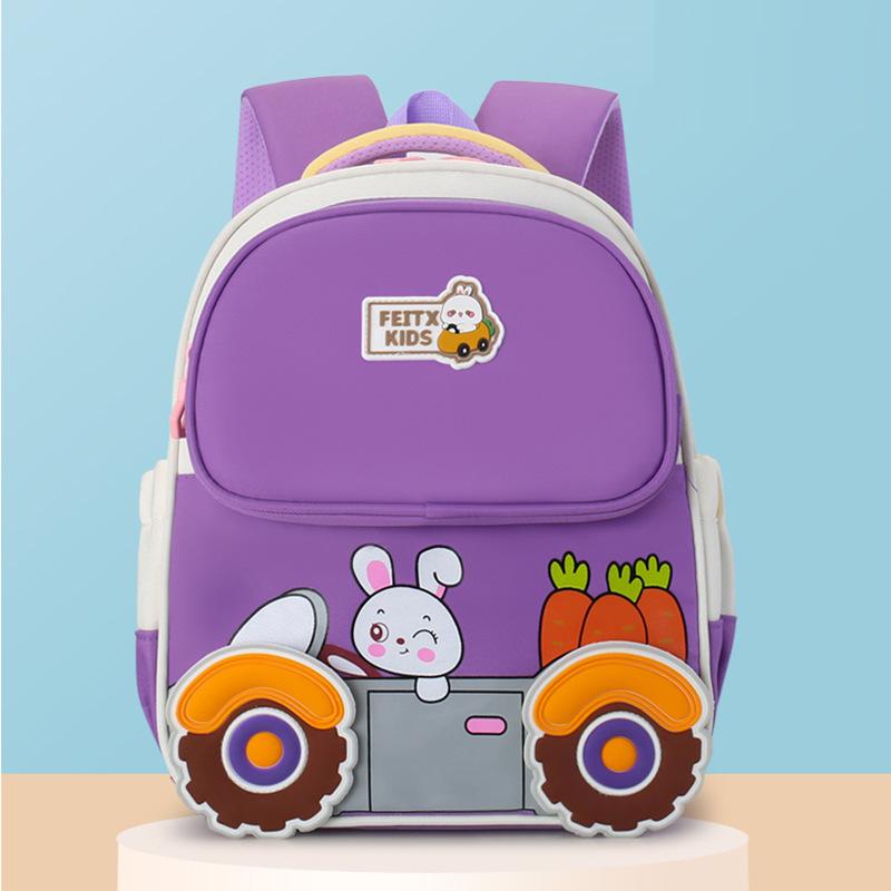 Cartoon Car Backpack for Kindergarten Boys and Girls - Stylish Double-Shoulder Bag