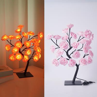 Neue LED Tischlampe Licht Rose Blume Baum USB Dekoration Party Kinderzimmer Dekor