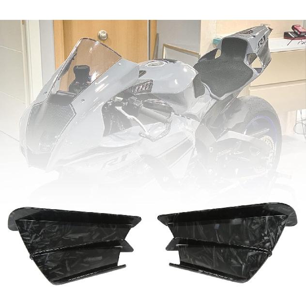 Motorcycle Side Wind Fin Motorcycle Side Spoiler Front Fairing Aerodynamic Winglets for Z900 Z1000 (Marble Grain)