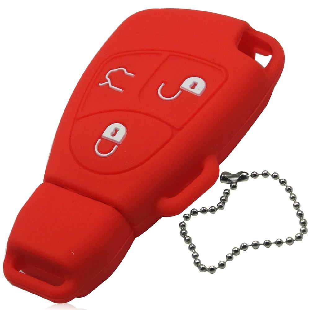 Jingyuqin 3 Tasten Silikon Fernbedienung Schlüsselhülle Für Mercedes Für Benz B C E ML S CLK CL Schlüsselanhänger Abdeckung Halter schlüsselloser Zugang Schutz