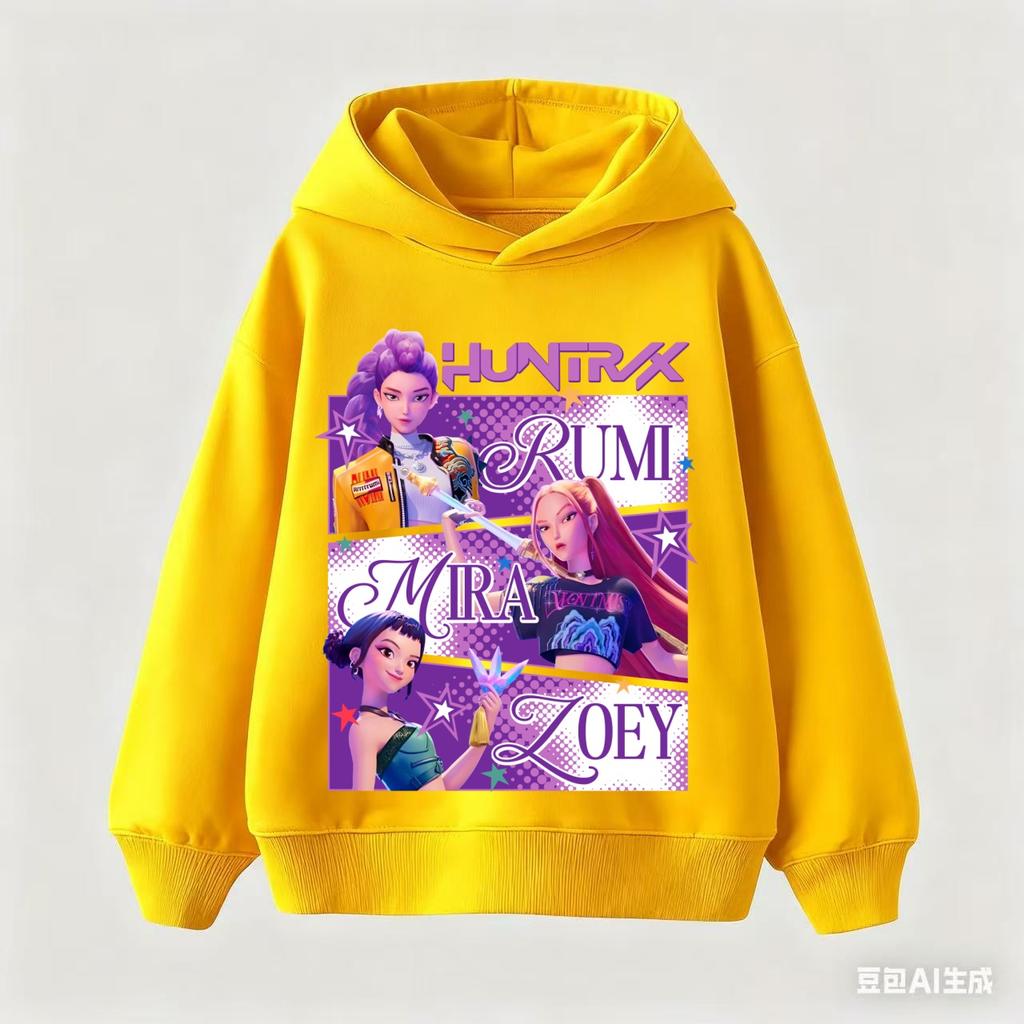 2025 KPop Demon Hunters Hoodie Fashion Rumi Sweatshirt Pullover Cute Long Sleeve Autumn Girls Cartoon Y2K Hoody Sportswear