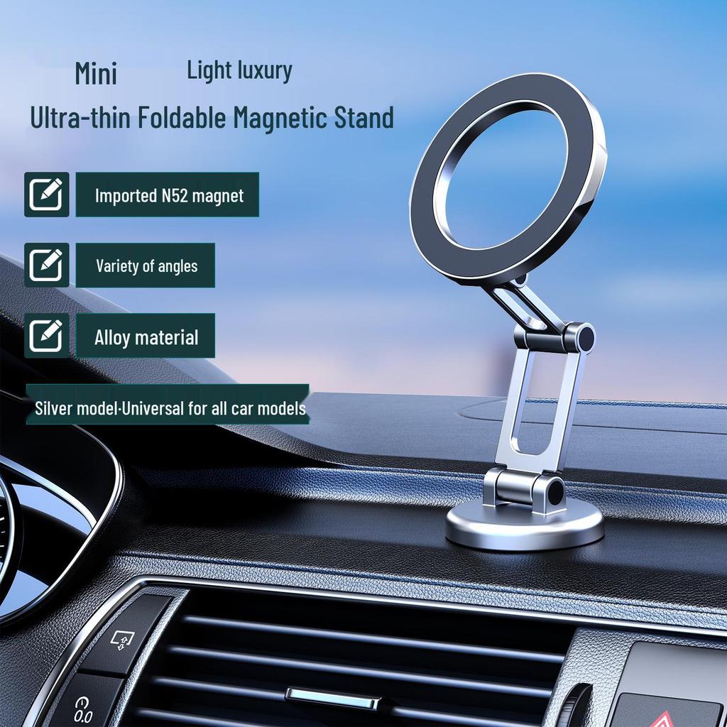 Double Foldable Magnetic Car Dashboard Phone Holder - High-End Rotatable Design