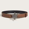 Fashionable Jeans Belt with Buckles All-Matched Design Western Cowgirl Waist Belt Star Rivets Punk Wide Belt Decorations