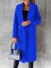 Women's Spring 2025 Versatile Woolen Double-Breasted Long Sleeve Coat with Welt Pockets
