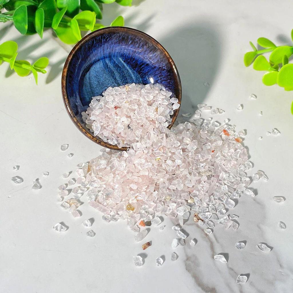 Natural Crystal Crushed Stones - Birthday Gift for Women, Potted Plant & Fish Tank Decor, Crystal Ornaments, Wishing Bottle