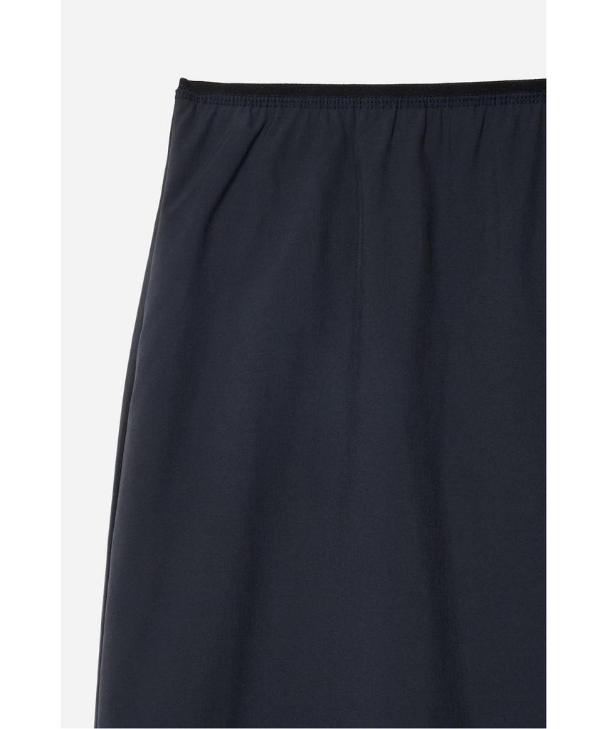 Jaa [Jaah] Elastic Waist Long Skirt Navy