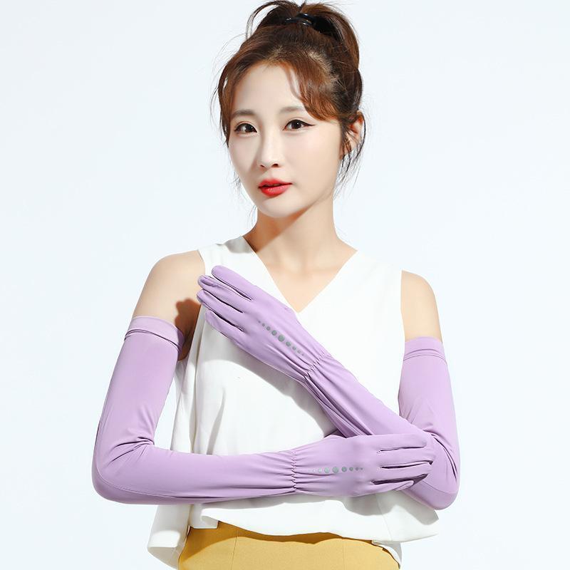 Lange Sonnenschutzhandschuhe, Großhandel, Sommer-Armstulpen für Damen, UV-Schutz, Eishandschuhe, EisSeiden-Fahrradhandschuhe