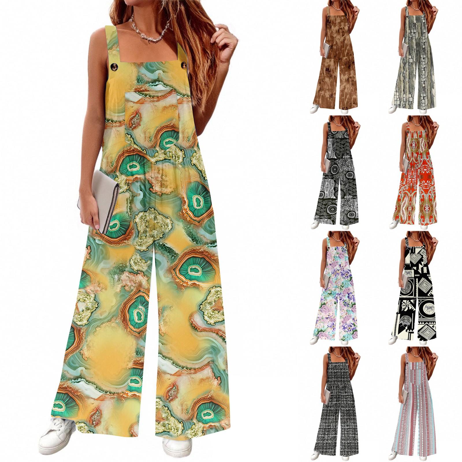 

Rompers For Women Fall And Winter Sleeveless Adjustable Drawstring Strap Casual Outfits With Pockets XXXXL