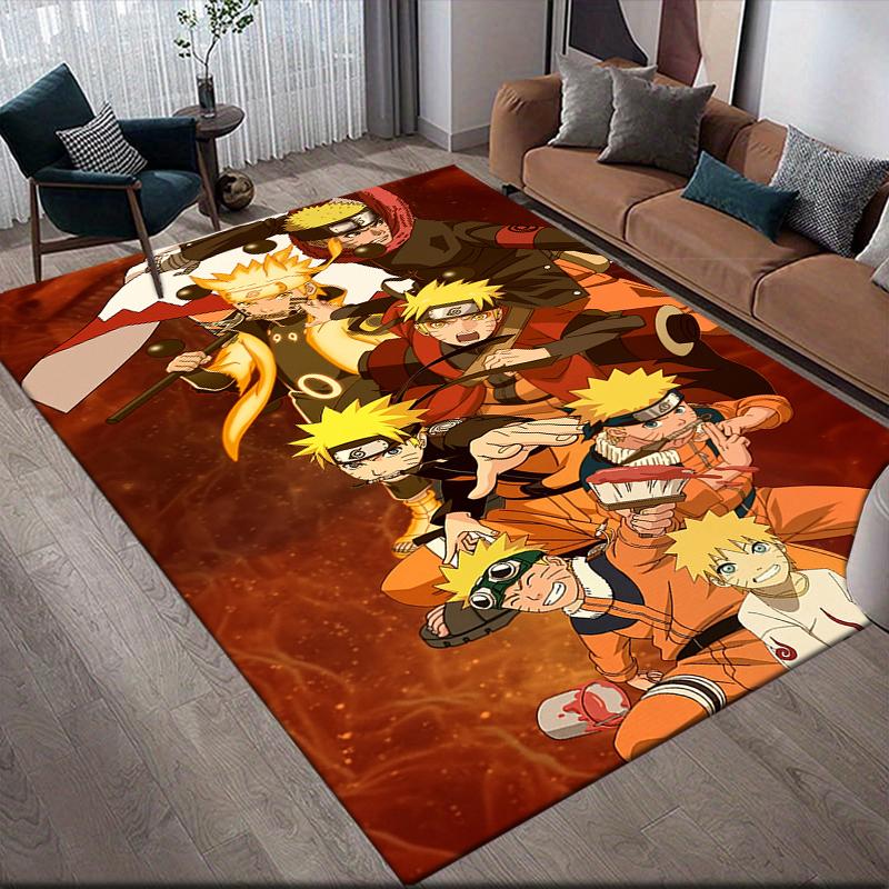 Cartoon Naruto Square Area Rug, Non-Slip Floor Mat for Decor, Perfect Gift for Naruto Fans