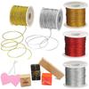 Meter Gold Silber Roter Etikett Faden Armbandherstellung Bindeseil Metallisches Band Verpackungsfaden Weihnachtsband Band Lamettafaden