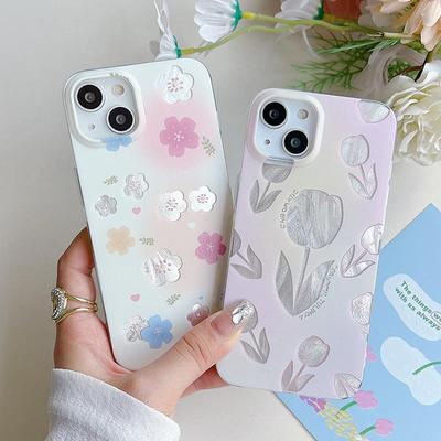 Cute Flowers Case for Samsung S23 FE S24 Ultra A35 A54 A53 A34 S23 IPhone 15 Realme C53 C67 Reno 11 8T Redmi Note 13 Pro Redmi 13C Tecno Vivo Cover