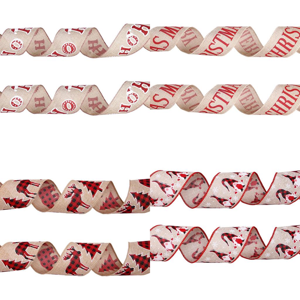 6 Meter weihnachtliches Jute- und Stoffband für stilvolle Feiertagsdekorationen