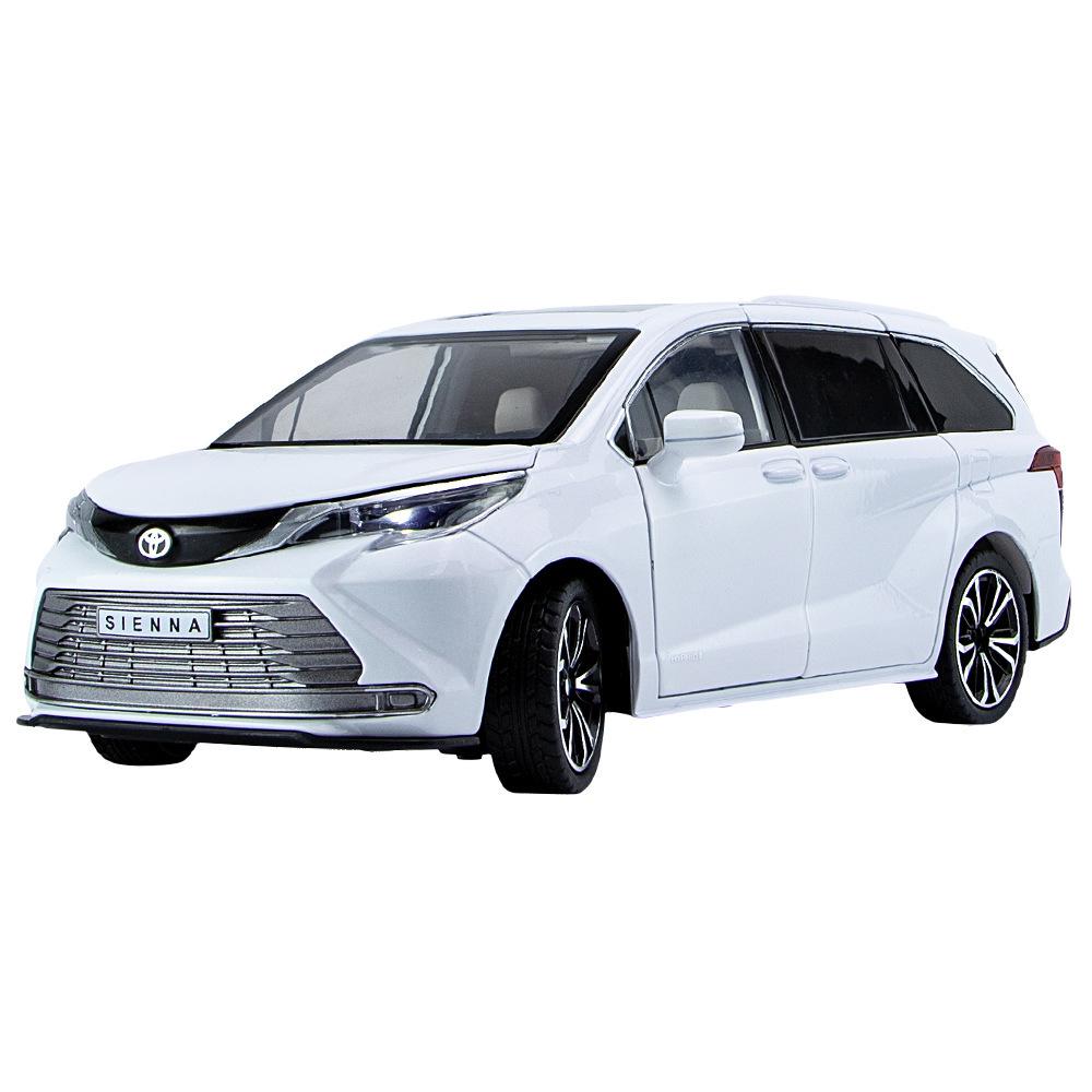 

1/24 TOYOTA Sienna MPV Alloy Car Model Diecasts Metal Toy Commercial Car Model Simulation Sound Light Collection Childrens Gifts белый