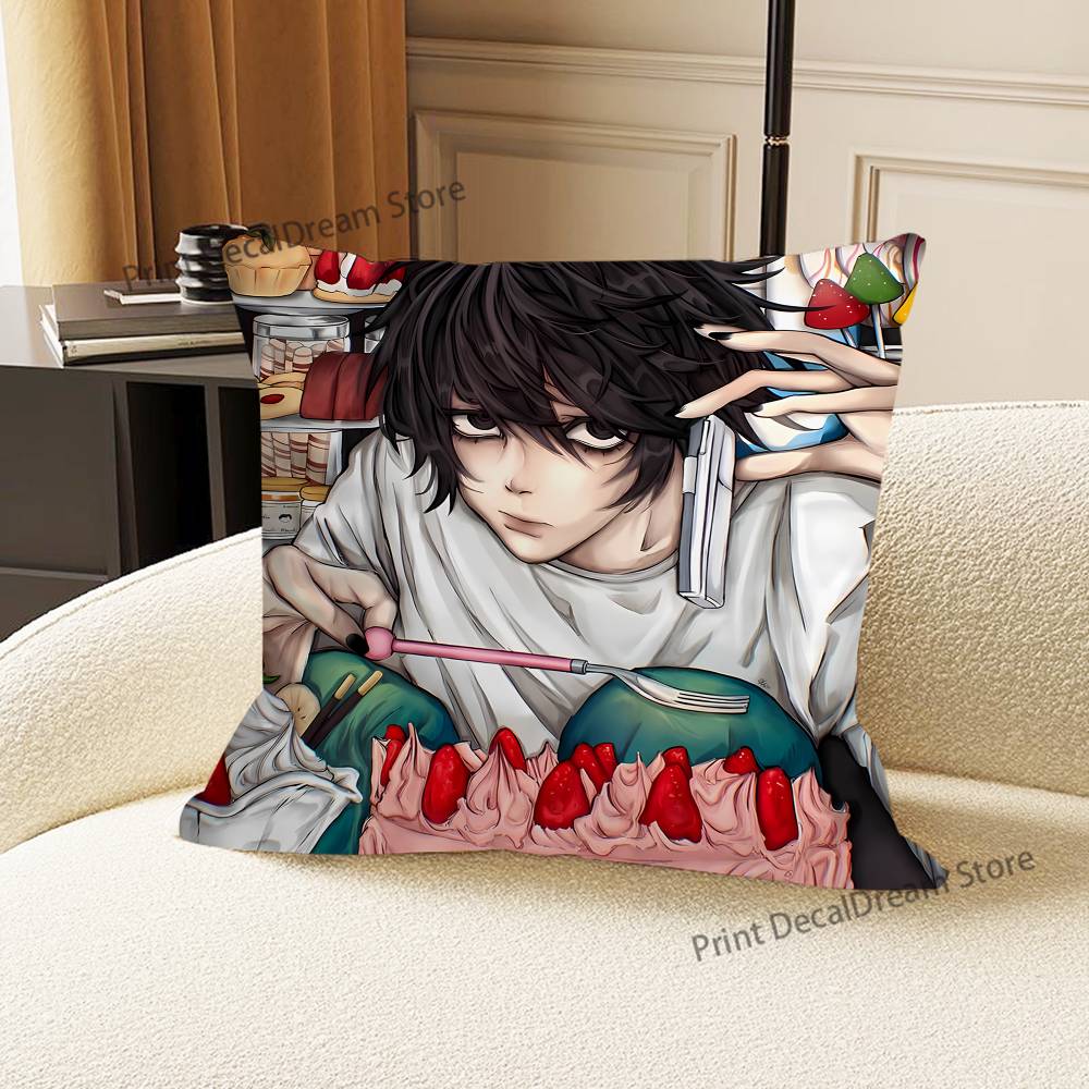 D-Death N-Note Teru Mikami L Misa Printed Pillow Cover Cushion Case Simple Sofa Pillow Case No Pillow Core
