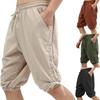 Herren Piratenshorts Renaissance Mittelalter Schnürung Wikinger Navigator Halloween Kostümhose