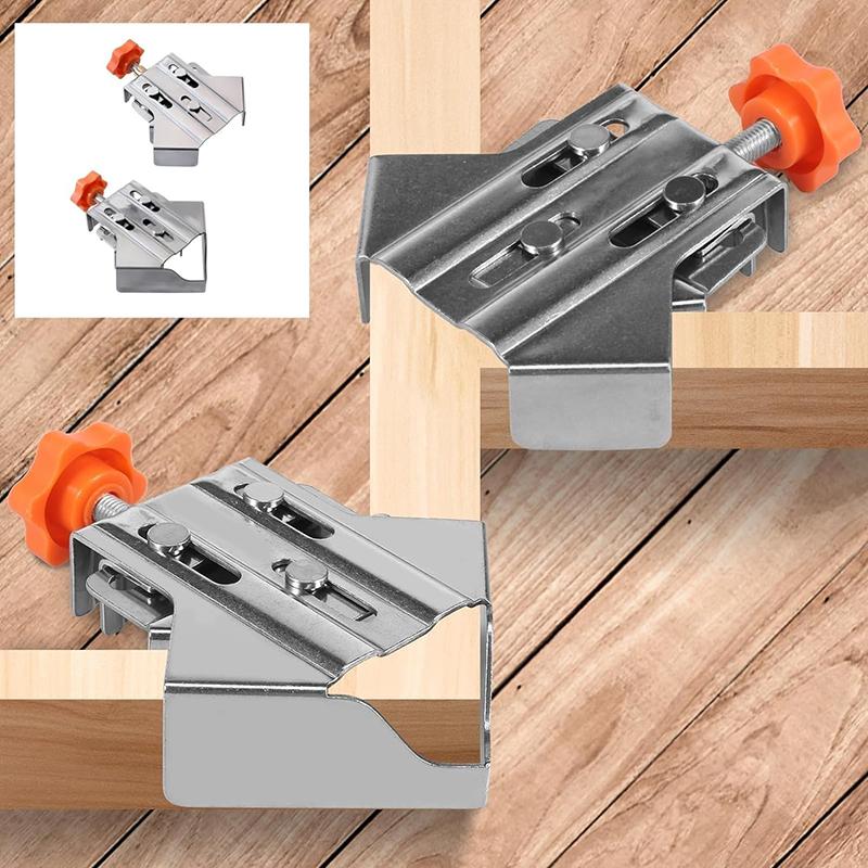 Stainless Steel Wood Working Clamps 90° Right Angle Fixed Clamp Adjustable Positioner Photo Frame Splicing Quick Clamp Hand Tool