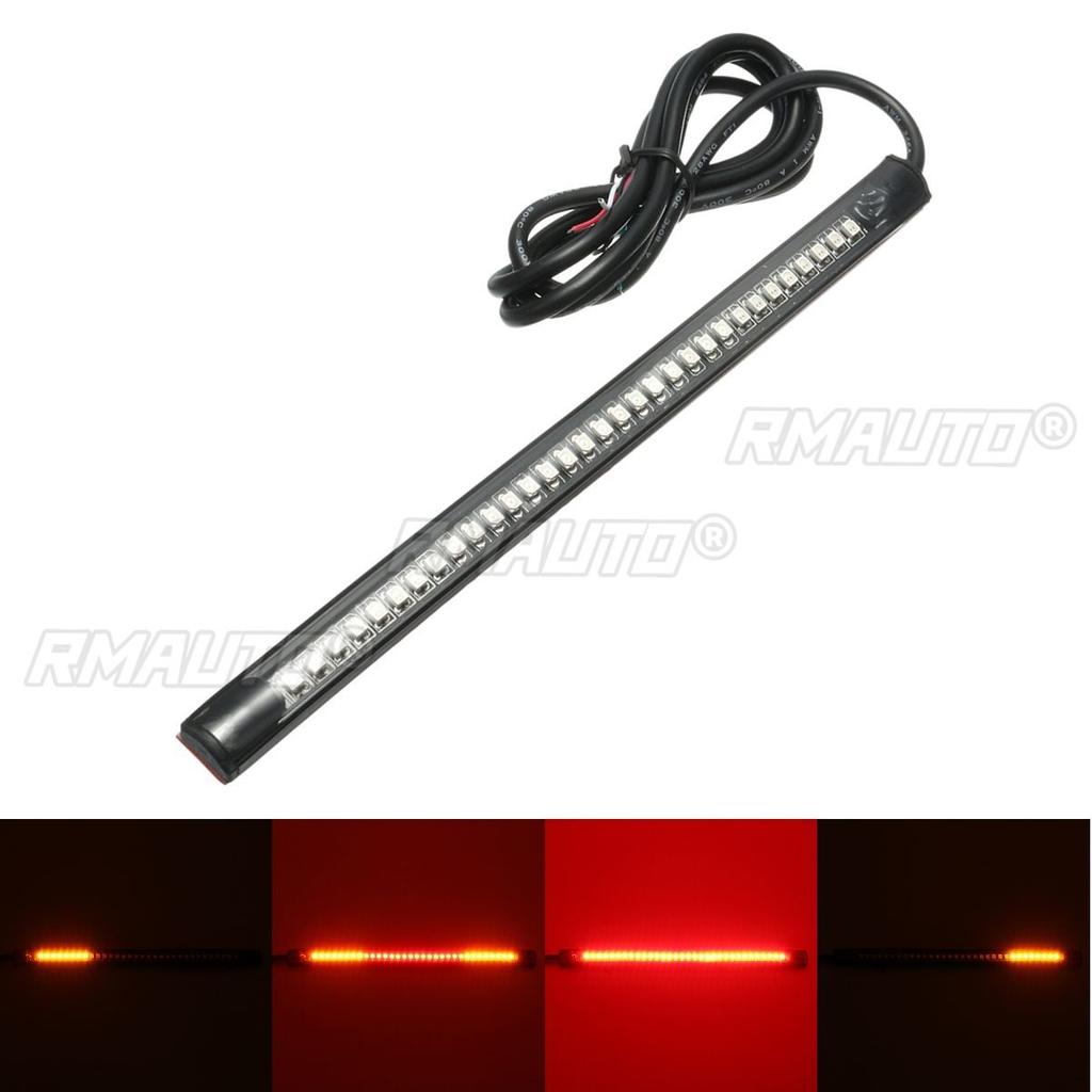 12V Motorcycle Safety 32LED Strip Light Running Rear Brake Turn Signal Flexible Motorcycle Signal Lamp
