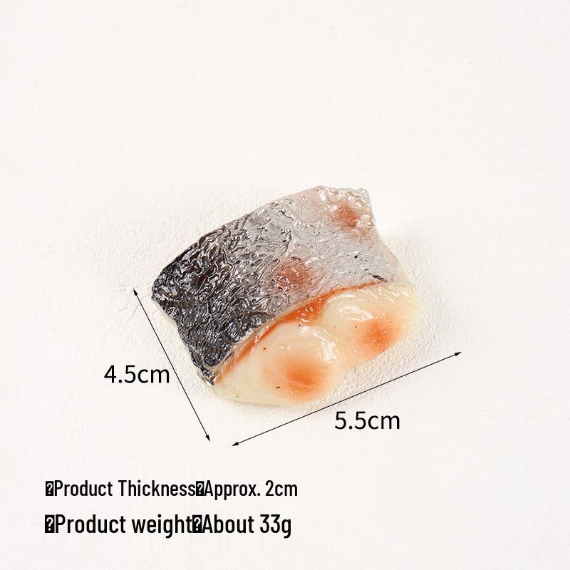 Grilled Fish Block Model Keychain - Seafood Ingredient Display Pendant