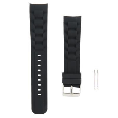 20mm Watch Band Silicone Pin Buckle Watch Strap Replacement Part AccessoryBlack