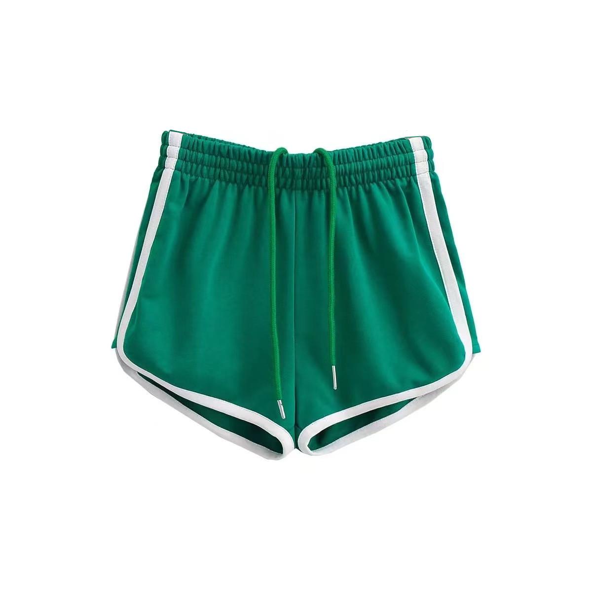 

Широкие спортивные шорты женские летние свободные с высокой талией для бега, фитнеса, дома, пижамные штаны, повседневные шорты 5XL зелёный