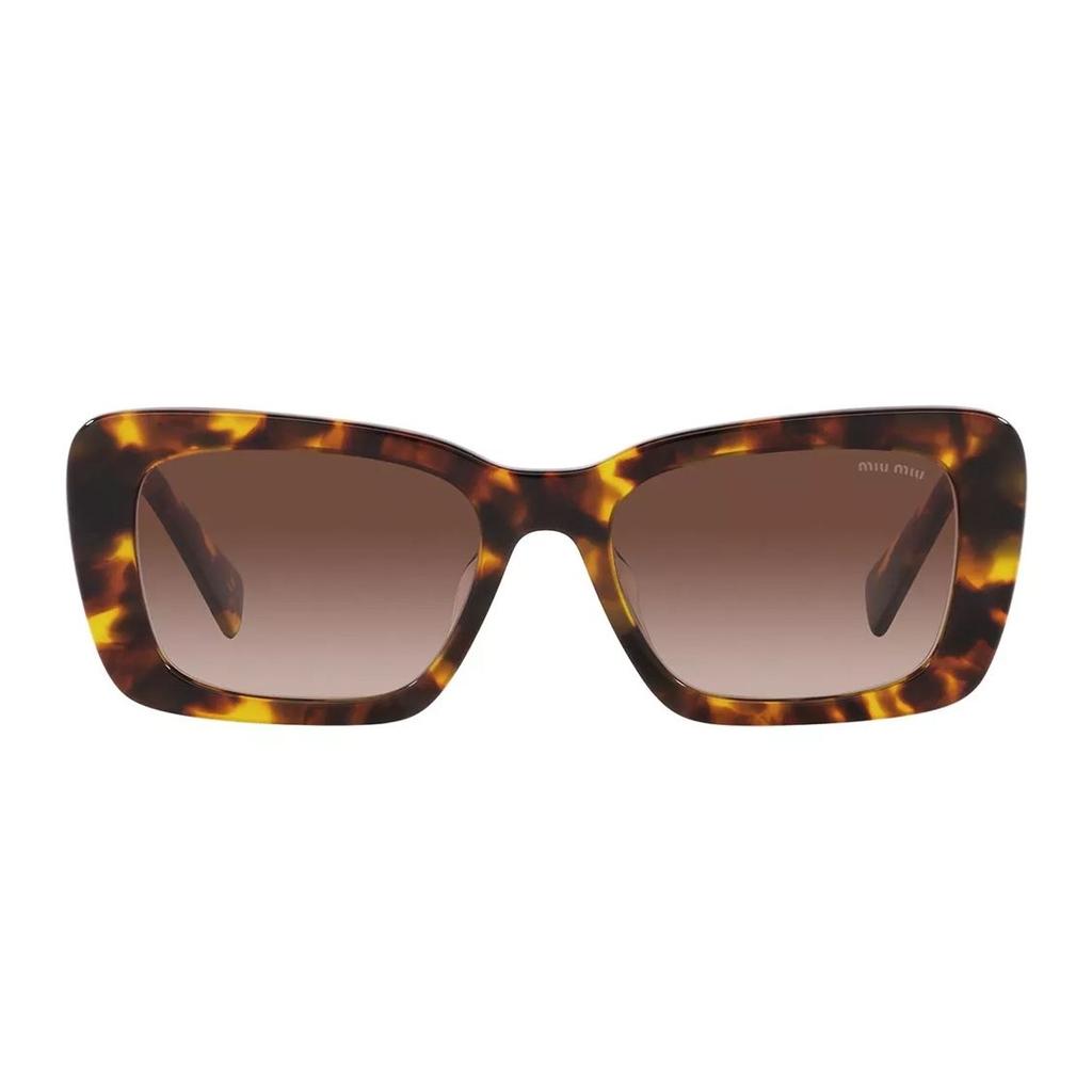 MIU MIU Logo Plaque Acetate Square Sunglasses Women Sunglasses Tortoiseshell MU07YSVAU6S1