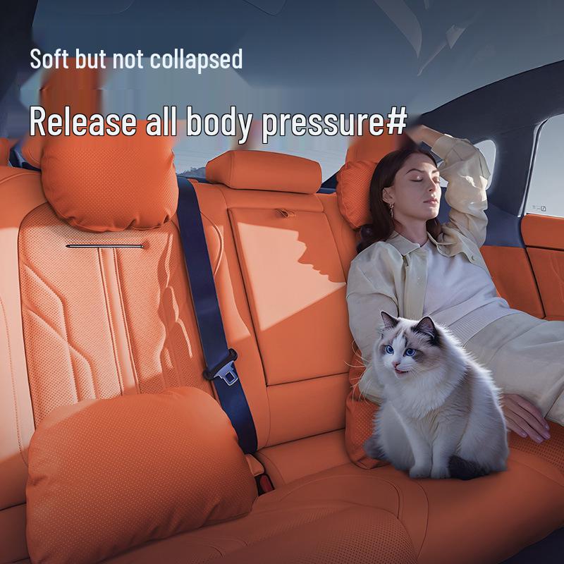 Ideal i8 Headrest & Lumbar Support Pillow - Essential Neck & Back Protection for Car Interiors