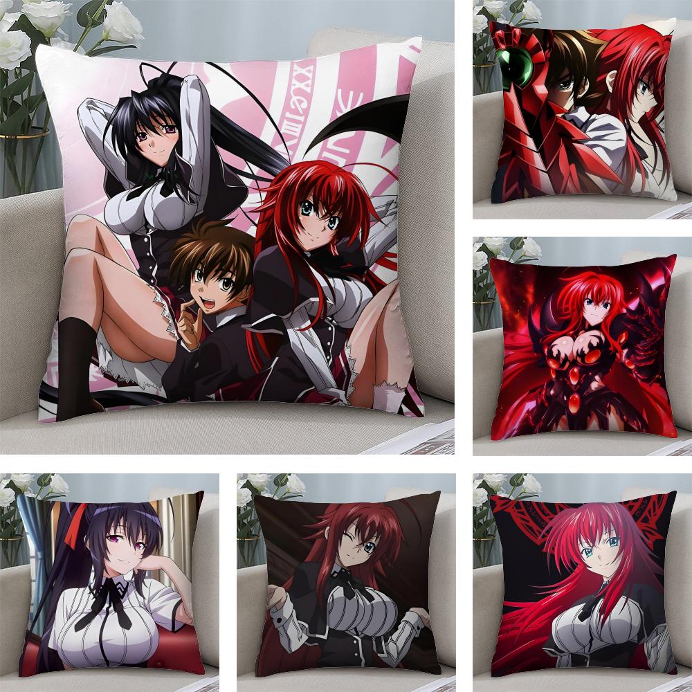 HHigh School DDxD Anime Cushion Cover Plush Fabric Soft DoubleSided Printed Sofa Warm Winter Home Child Gift Pillow Case