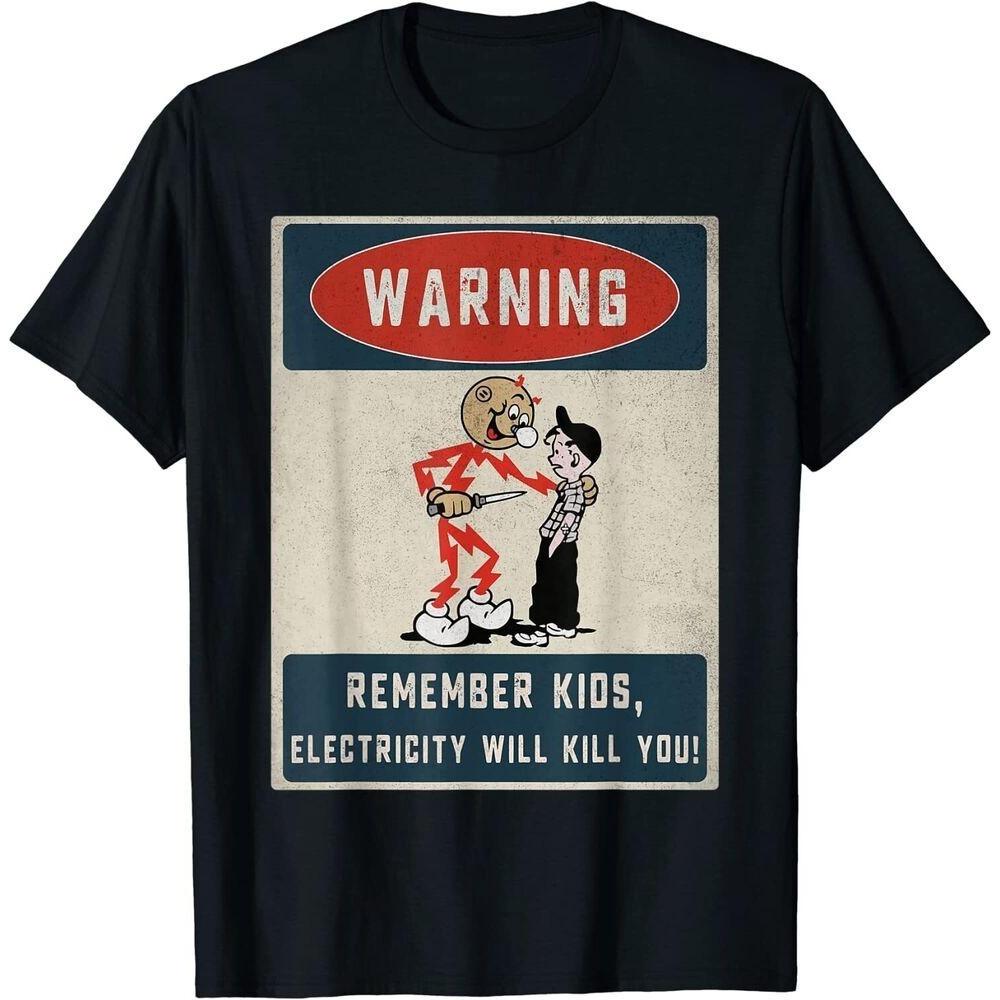 Футболка унисекс с дизайном Electrician Remember Electricity S чёрный