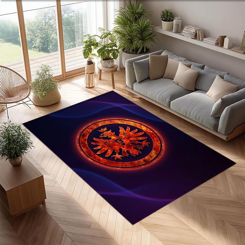 Eintracht Frankfurt Football Print Crystal Velvet Rug, Comfortable Water Absorbent Non Slip Indoor Floor Carpet