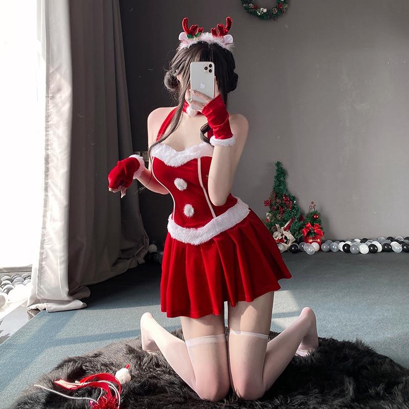 Sexy Pure Catwoman Holiday Party Robe Maid Costume Uniform Seduction Elk New Christmas Costume Woman