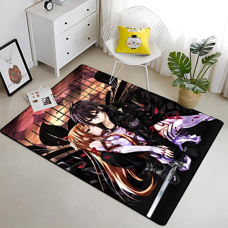 Hot Anime SAO Sword Art Online Modern House Living Room Floor Matte Bedroom Carpet Art Poster Mat Pattern Decorative Square Rug