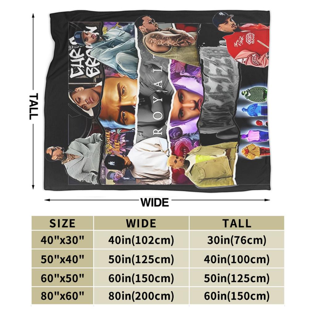 Chris Brown Breezy Bowl XX Tour 2025 Merch Decke Warm Gemütlich Flauschig Überwurfdecken für Sofa 50x60 Zoll Mehrere Größen Tagesdecke
