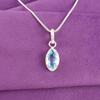 Natural Sky Blue Topaz 925 Sterling Silver Handcrafted Wedding Pendant Jewelry PP-59-2
