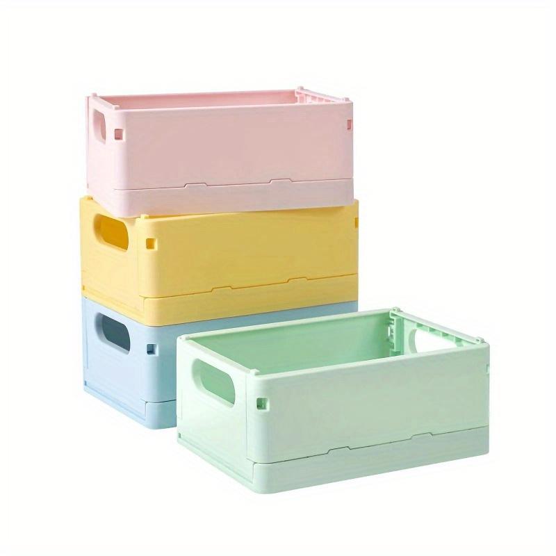 1pc Dormitory desktop storage box, book storage basket, simple foldable storage box, miscellaneous storage basket