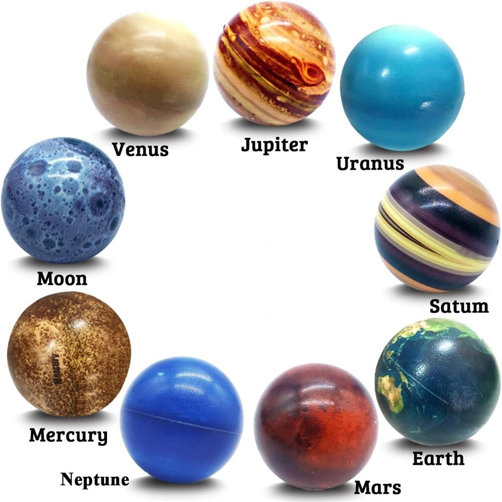 10PCS Solar System Planet Stress Balls Stress Relief Planets Balls Anti Stress Solar Educational Balls Birthday Gifts