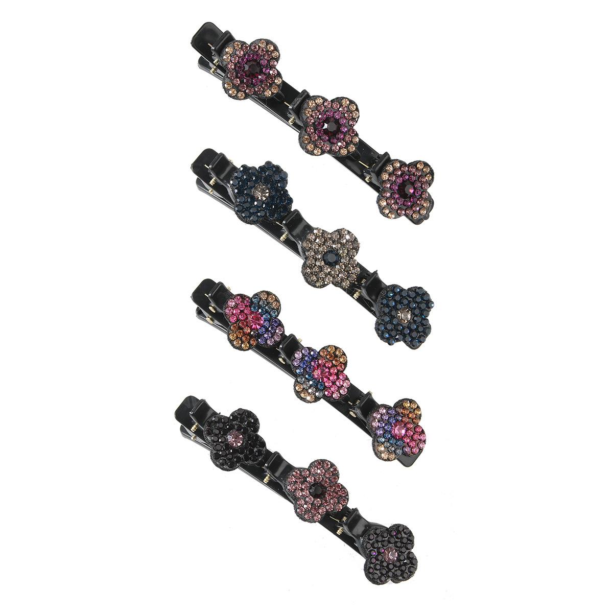 Плетеные заколки для волос со сверкающими хрустальными камнями, ленты для волос из атласной ткани, заколки для волос со стразами, плетеная заколка для волос со стразами